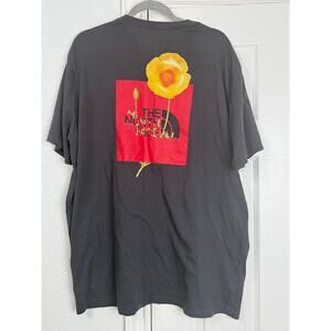 The North Face Graphic Tee XXL Charcoal Floral Box Logo Streetwear